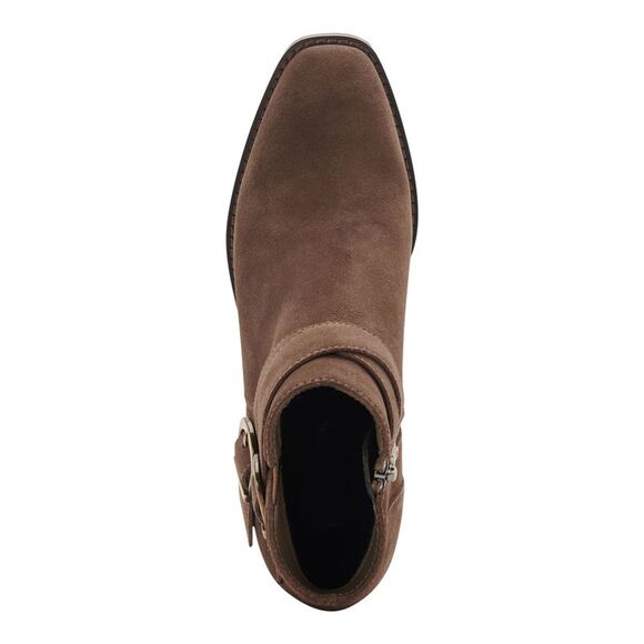 AQUA COLLEGE Womens Brown Sela Round Toe Block Heel Booties 7.5 M - Picture 3 of 4